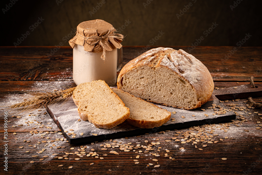 sourdough bread and starter