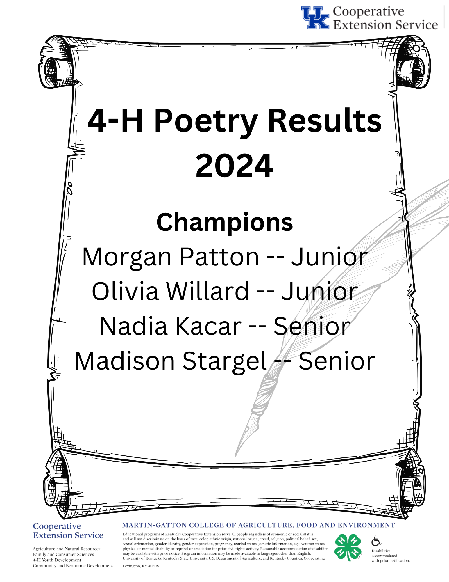 Poetry contest champions