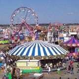 Carnival rides seen from a distance