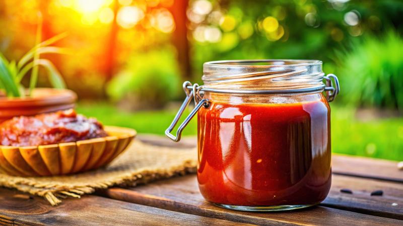 BBQ sauce in jar